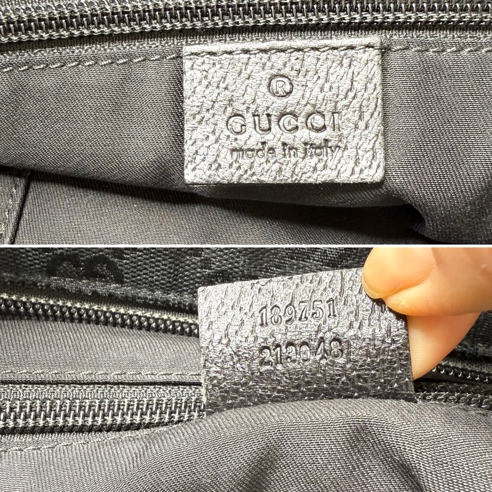 Gucci authentic black monogram canvas messanger bag unisex ribbon strap - Picture 13 of 16